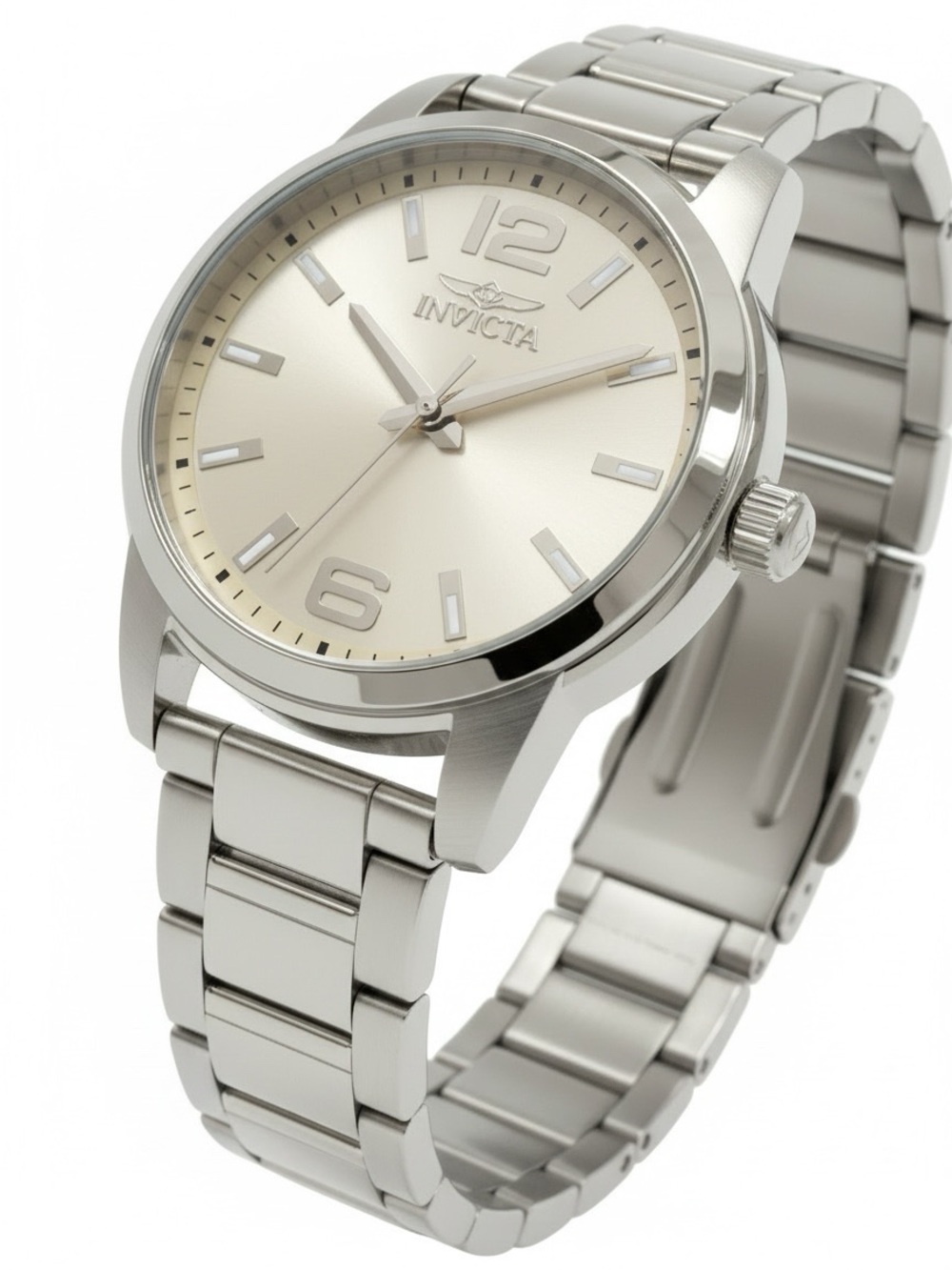 Invicta Celestial Men’s Silver Stainless Steel Watch with Cream Dial NWT